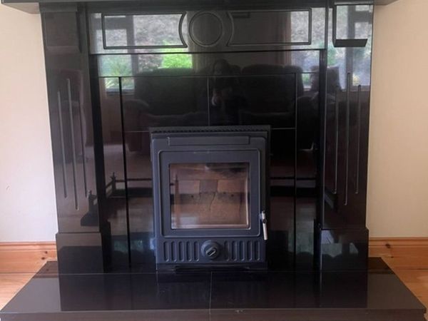 Black Granite Fireplace, Back Panel/Hearth/Mantel - Main image