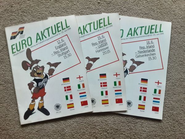 Soccer programmes,  Republic of Ireland  Euro 88 f - Main image