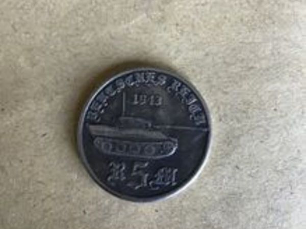 WW2 (1943) German 5 Reichmark coin - Main image
