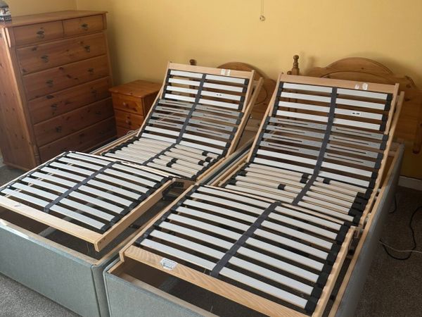 2 Adjustable Electric Bed Bases with Remotes - Main image