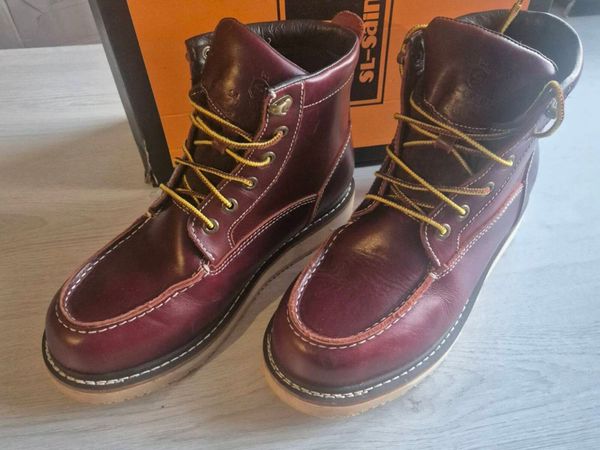 Men's Leather Moc Toe Boots, UK 8.5, UK 42.5 - Main image
