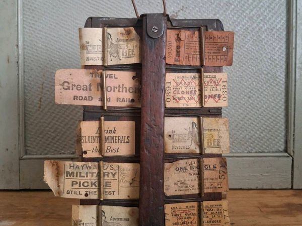 1920s Irish Railway Conductor Ticket Rack Holder - Main image