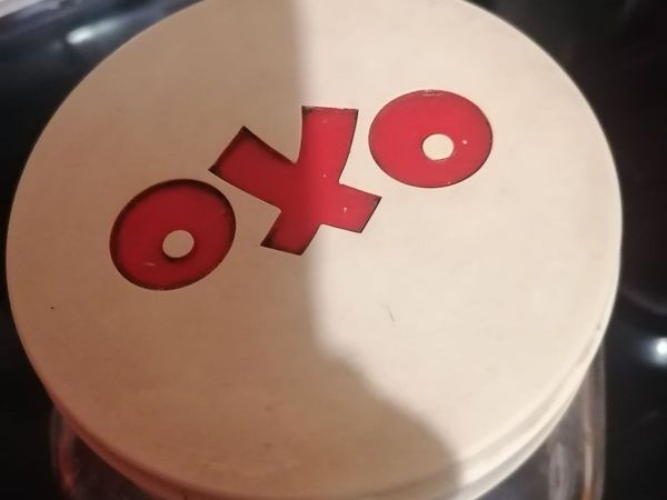 Vintage glass Oxo jar 1950.s British made. - Main image