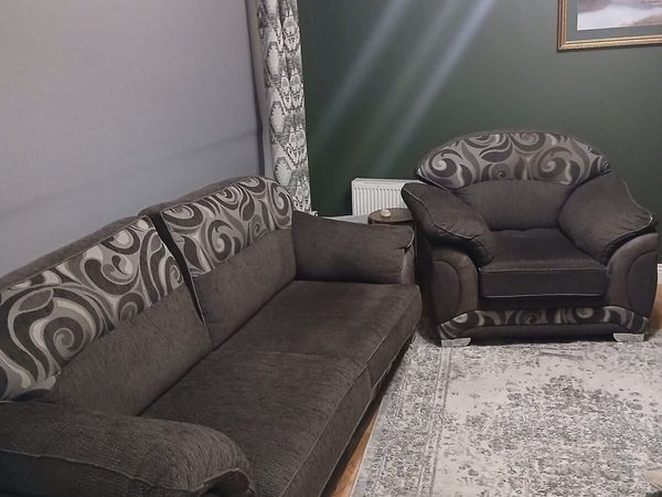 Grey 3 seater and 1 large armchair - Main image