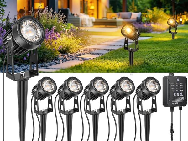 Garden Spotlights Mains Powered (6 Pack) - Main image