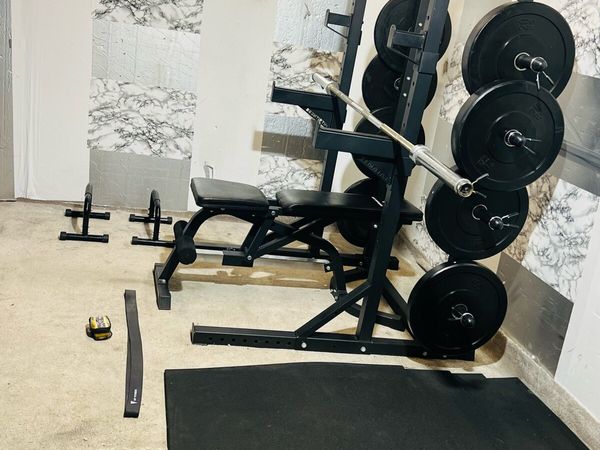 FULL COMMERCIAL HOME GYM RACK WEIGHTS MATS ++ - Main image