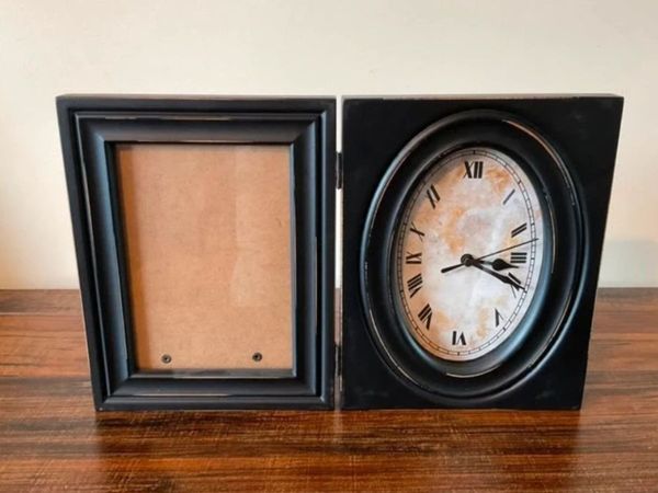 Black Hinged Picture Frame Clock - Main image