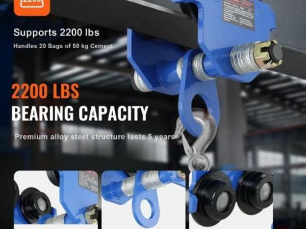 Manual Trolley, 2200 lbs/1 Ton Load Capacity - Main image