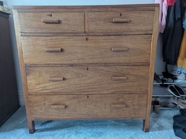 Solid oak mid-century chest of drawers - Main image