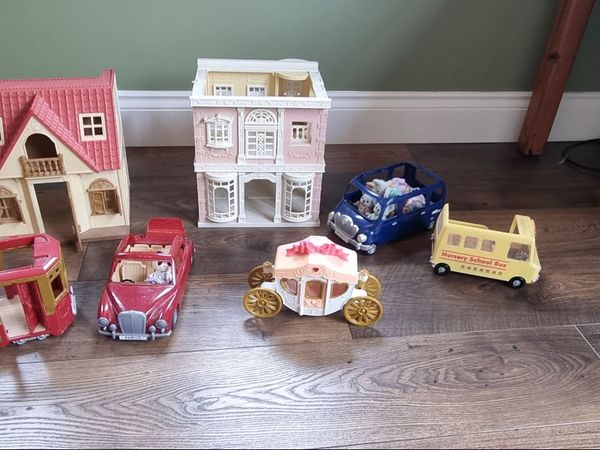 Sylvanian Houses ,Cars, Tram ,Nursery Bus - Main image