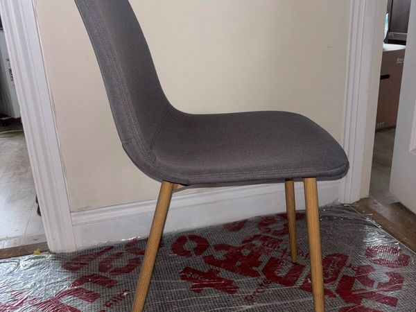6x JYSK Dining room chair grey fabric/natural oak - Main image
