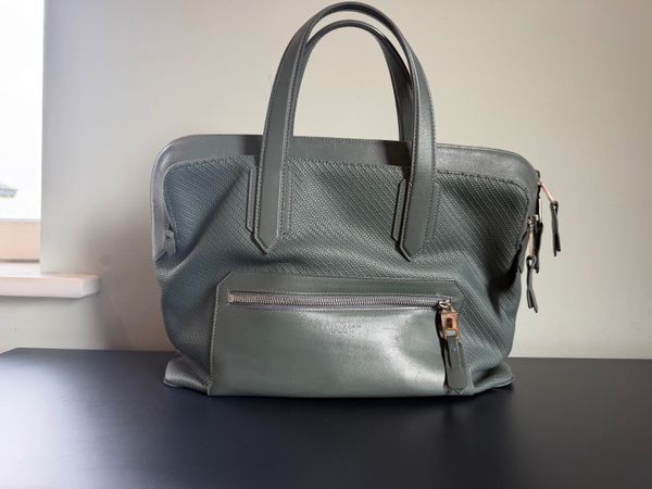 Smythson of Bond Street Grey Leather Tote Bag - Main image
