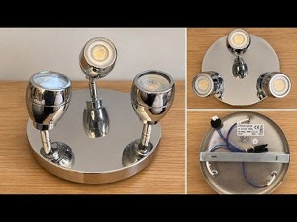 Endon Chrome 3 Light Ceiling Spotlight IP44 - Main image