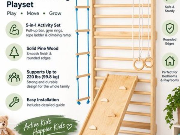 Swedish Ladder Wall Gym  5 in 1 - Main image