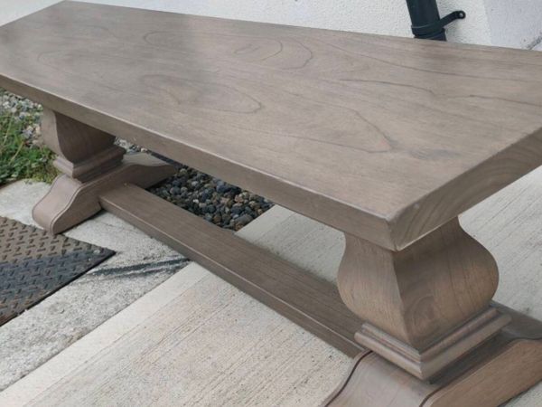 200cm Vintage Ash Dining Bench Rustic - Main image