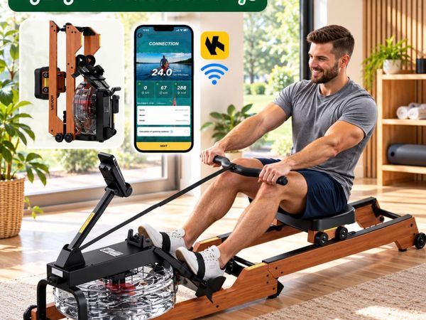 Wooden Water Rowing Machine  Foldable Home Gym Row - Main image