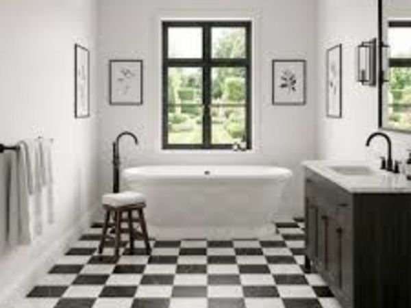 Camping Glamping  26 Floor Tiles 14 White 12 Black - Main image