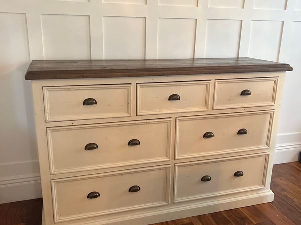 Large Two-Tone Solid Wood Chest of Drawers - Main image