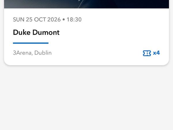 Duke Dumont for sale €75 each - Main image