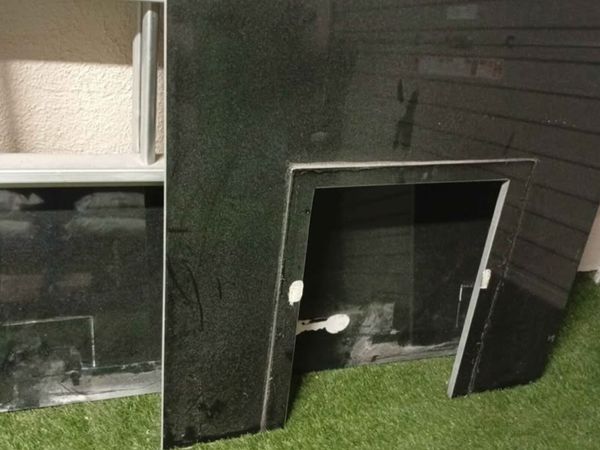Black granite fireplace insert and hearth - Main image