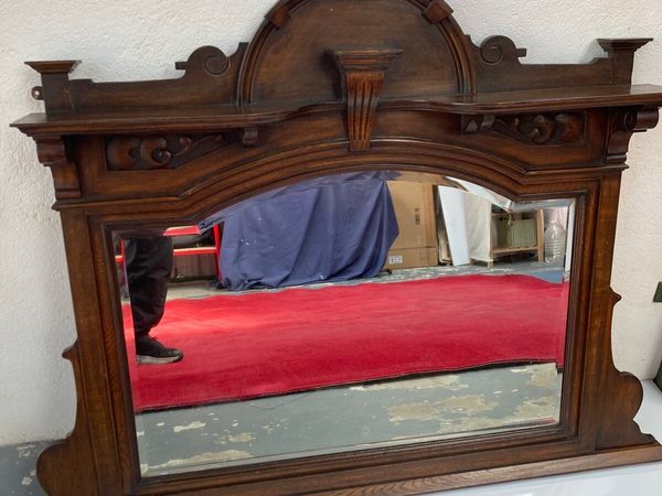 Edwardian ovemantle with original beveled mirror - Main image