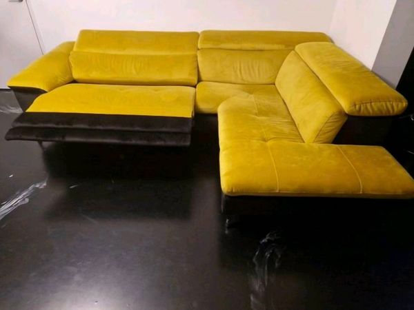 Yellow Corner Sofa with Electric Recliner - Main image