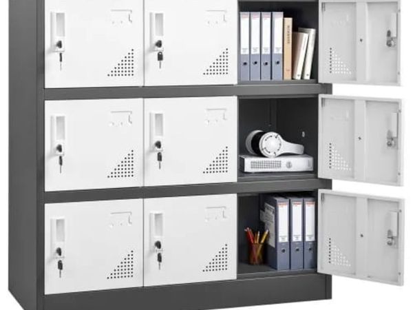 9 Doors Metal Locker, Lockable Steel Storage Cabin - Main image