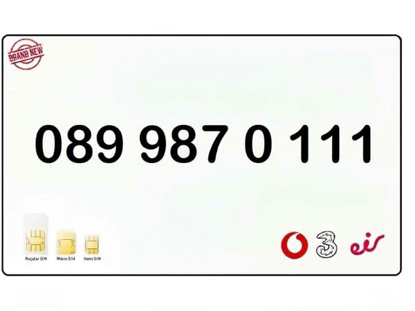 Vip, Gold sim Platinum, Easy Mobile Number 987 111 - Main image