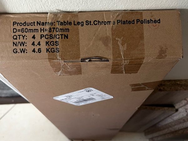Brand New Chrome Table Legs – Set of 4 - Main image