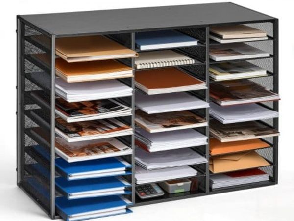 Literature Organizer, 27 Compartments Metal Office - Main image