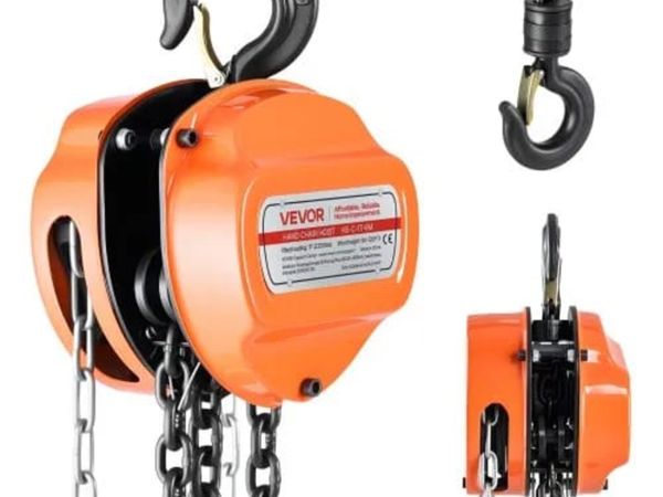 Hand Chain Hoist, 1 Ton Capacity, Manual Chain Blo - Main image