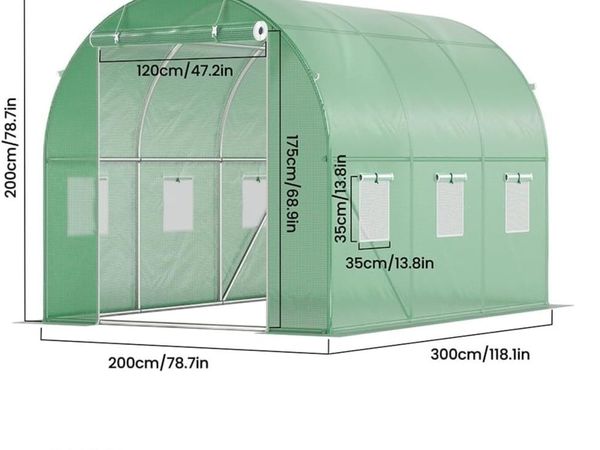 Polytunnel Greenhouse 6m² 3x2x2m Steel Frame - Main image