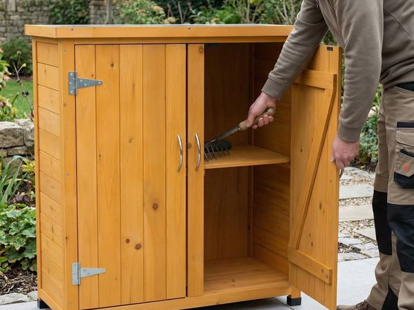 Tool Cabinet Wooden Garden Cupboard -FREE Delivery - Main image