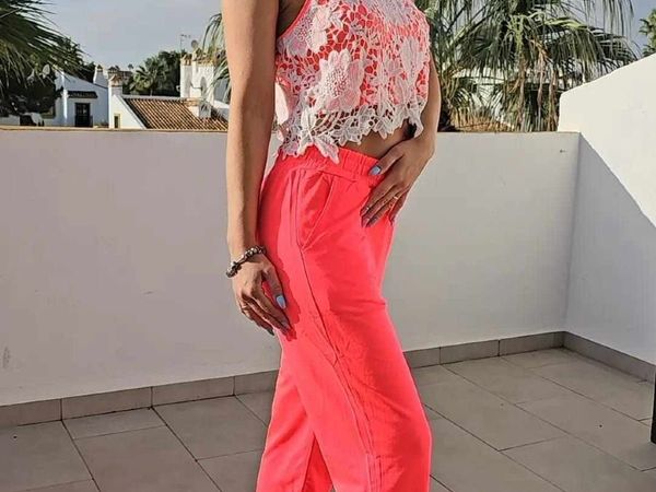 Neon pink sports joggers S,M,L - Main image
