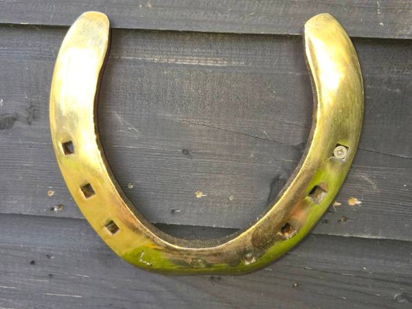 Old large Belgium brass horse  shoe - Main image