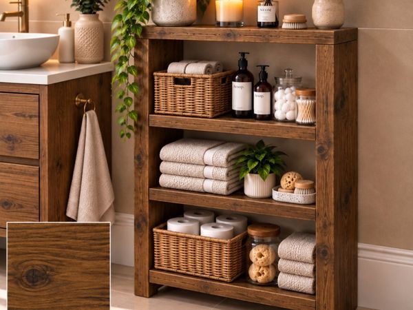 Handmade Tudor Oak Finish Bathroom Unit - Main image