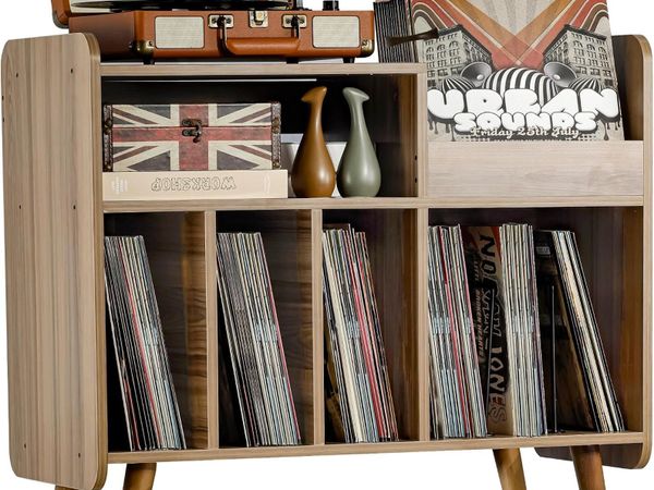 Record Player Stand Large Table Cabinet with Open - Main image
