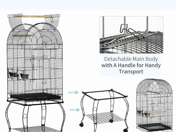 Bird Cage Aviary with Feeding Station and Wheels - Main image