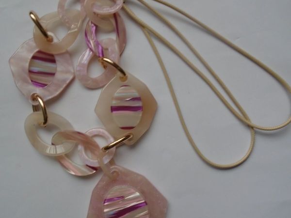 Long necklace, Jewellery, Pink necklace. - Main image