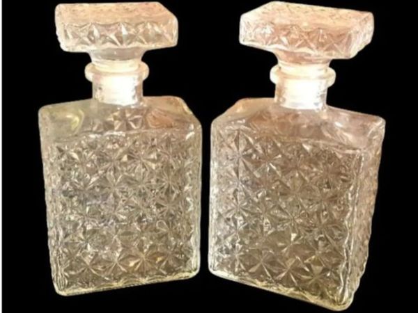 Vintage French Glass Decanters - Main image