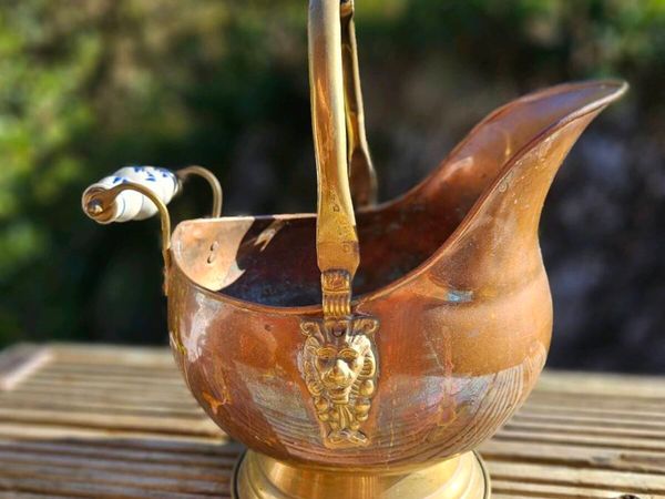 Antique Copper & Brass Coal Scuttle - Delivered - Main image