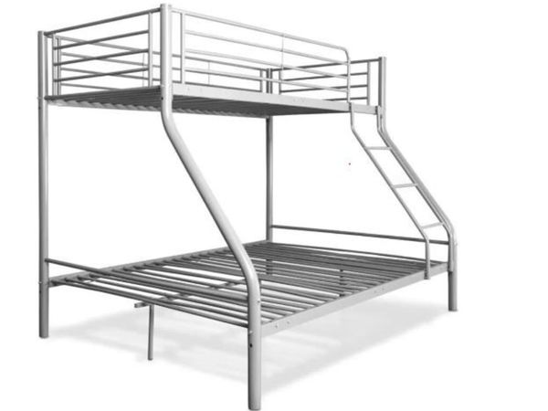 Grey Single over Small Double Metal Bunk Bed - Main image