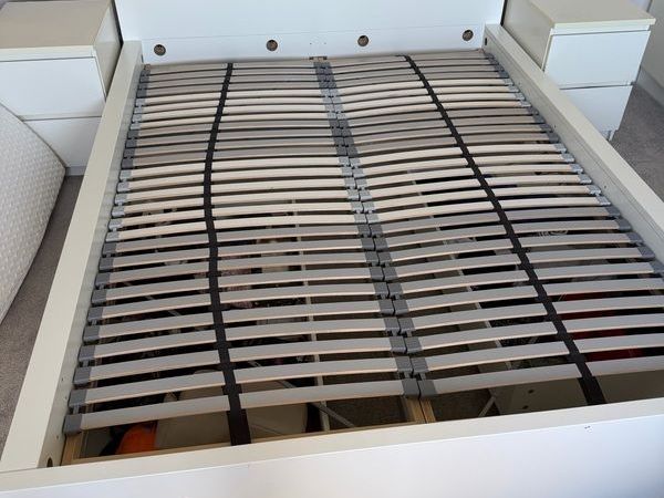 ikea king size bed, 2 x storage + 2 bedside lockers - Main image