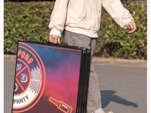 2.4 m Portable Beer Pong Table, LED Lights - Main image