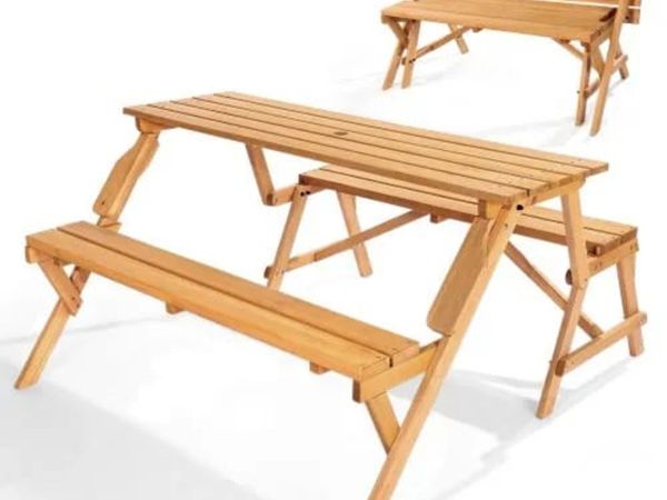 2-in-1 Transforming Interchangeable Picnic Table, - Main image