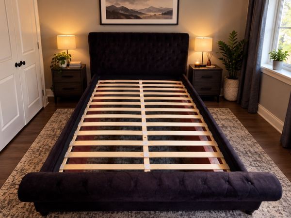 As New - Stunning Dark Brown King Size Bed Frame - Main image