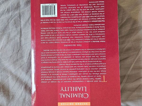 Law book:  CRIMINAL LIABILITY 2nd edition 2023 - Main image