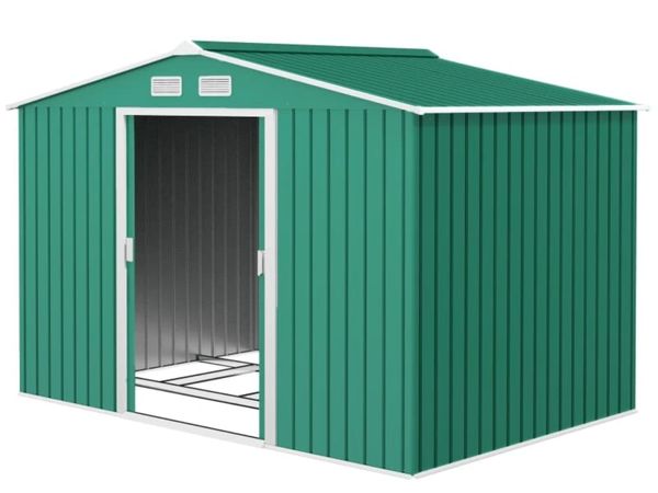 Metal 9x6 ft Garden Shed-Green

Features:
9.3m³ si - Main image
