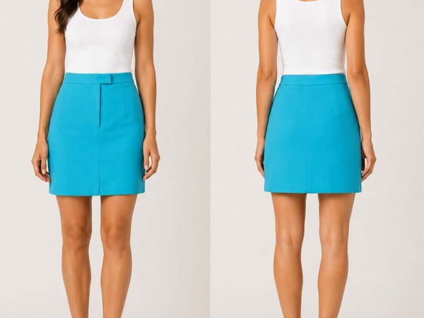Turquoise mini skirt size 10 - Main image