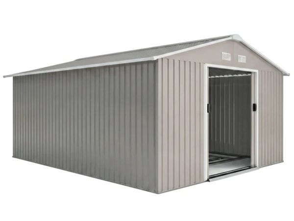 13 x 11ft Large Metal Storage Shed Sliding Doors - - Main image